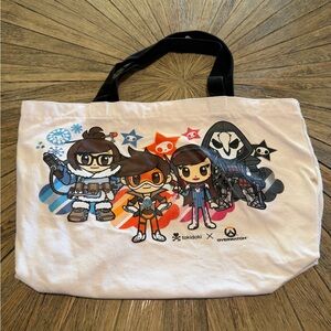 Tokidoki x Overwatch Canvas Tote Bag Mei Tracer D.Va Reaper Gamer Anime Kawaii